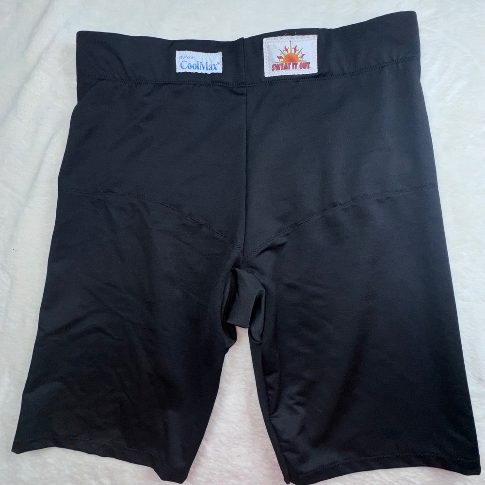 Sweat It Out Compression Shorts Men 1X Black CoolMax Lycra Performance Athletic - Picture 3 of 7